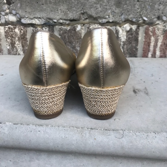 Francesca Made in Italy Leather Espadrilles Colour White Gold - Picture 6 of 8